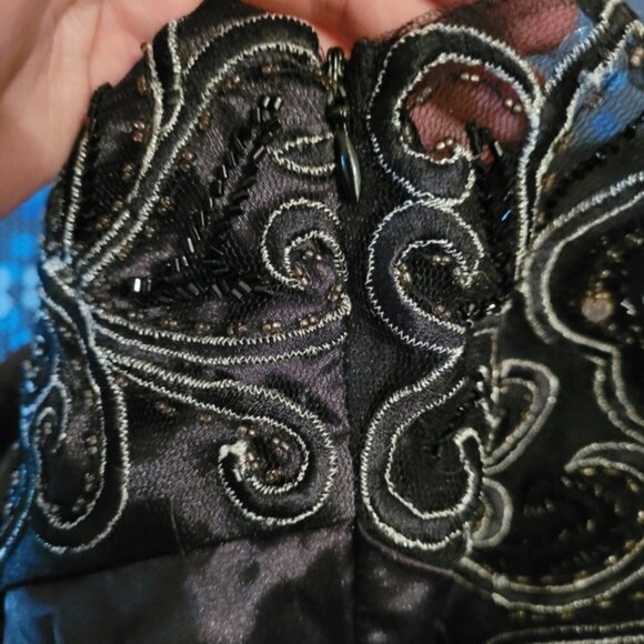 Sue wong Nocturne embroidered sheer top black dress - Size 6 - Picture 7 of 8